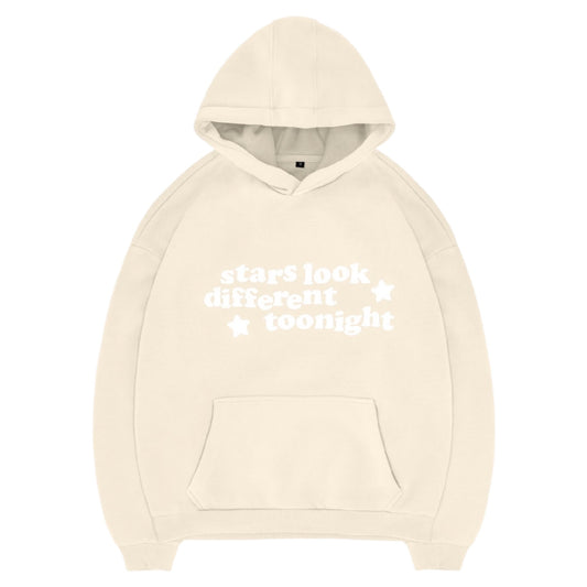 BOXY HOODIE STARS (CREAMY)